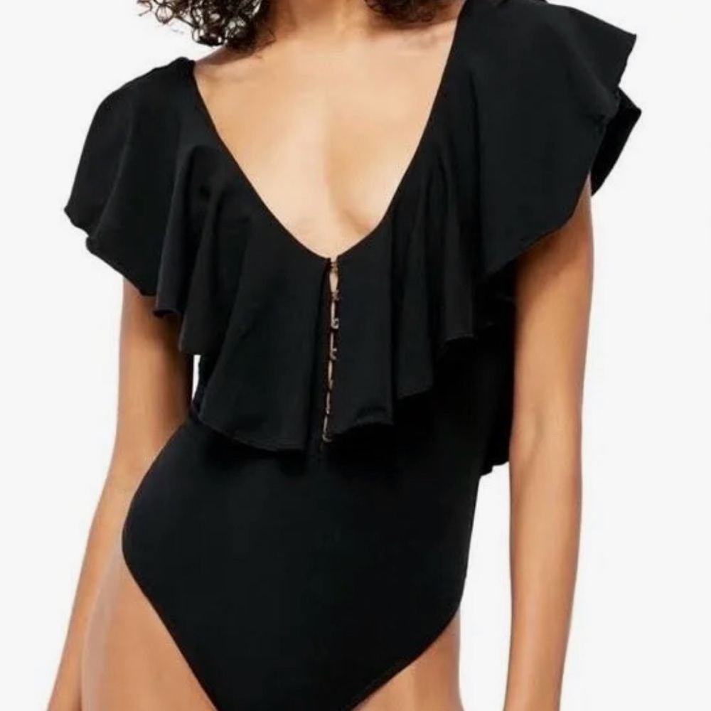 Free People Matilda Ruffle Scoop Bodysuit